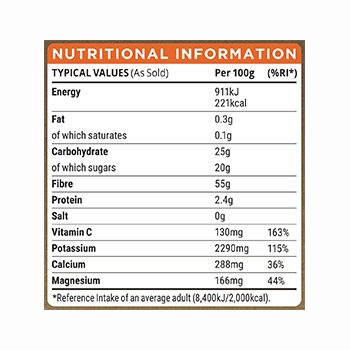 Organic Baobab Powder (Raw) nutrition